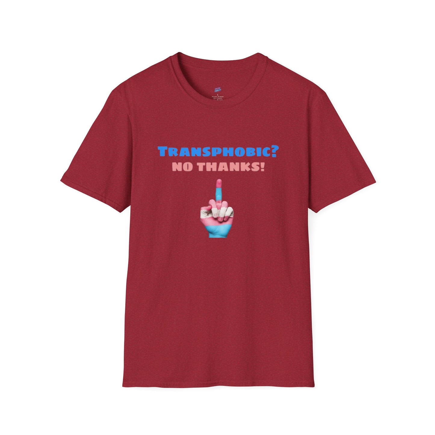 Transphobic? No Thanks! Middle Finger Tee