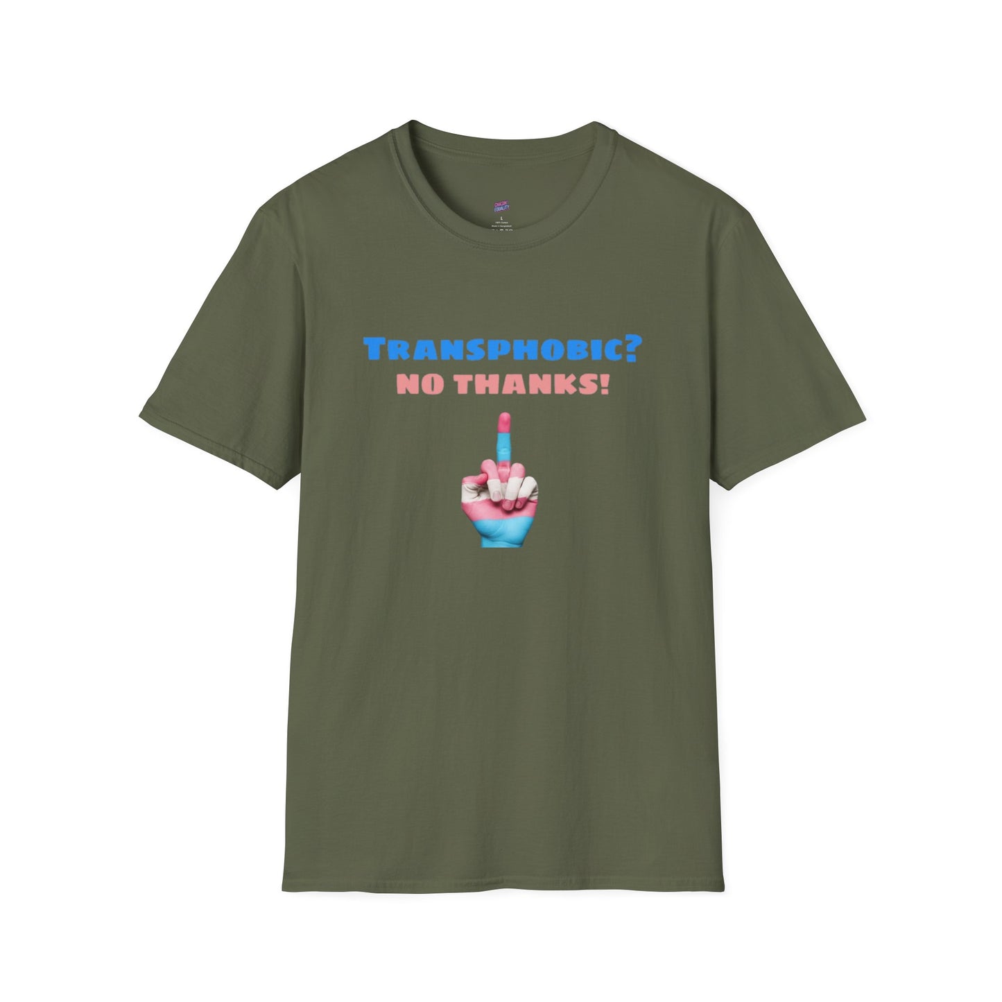 Transphobic? No Thanks! Middle Finger Tee