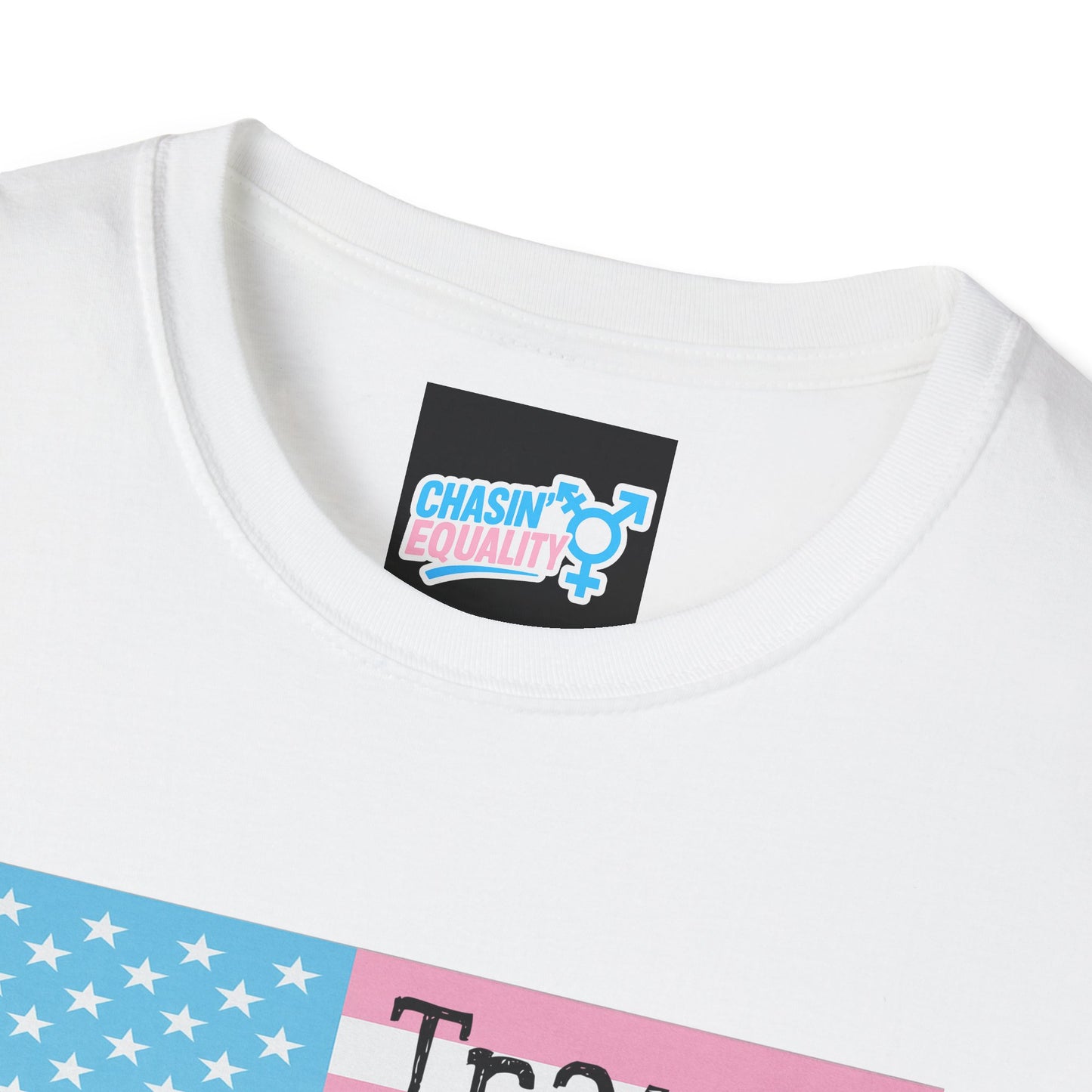 Trans People Belong Here Flag Tee