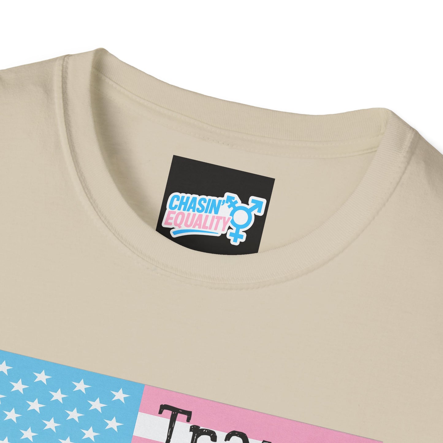 Trans People Belong Here Flag Tee